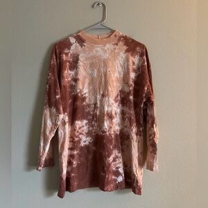 We The Free Tie Dye Cabernet Combo Long Sleeve T Shirt size XSMALL boho hippie